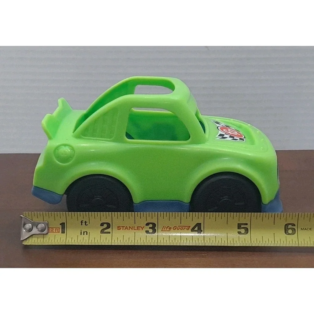 Fisher Price Little People GREEN RACE CAR #2 VEHICLE for RACING Sports Car